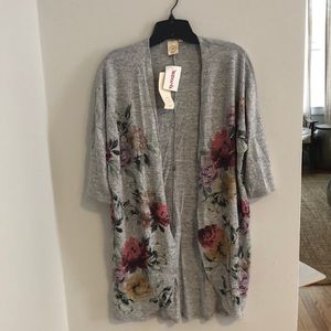 Kimono style long sweater